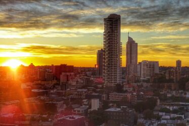 Lever de soleil sur la ville de Sydney