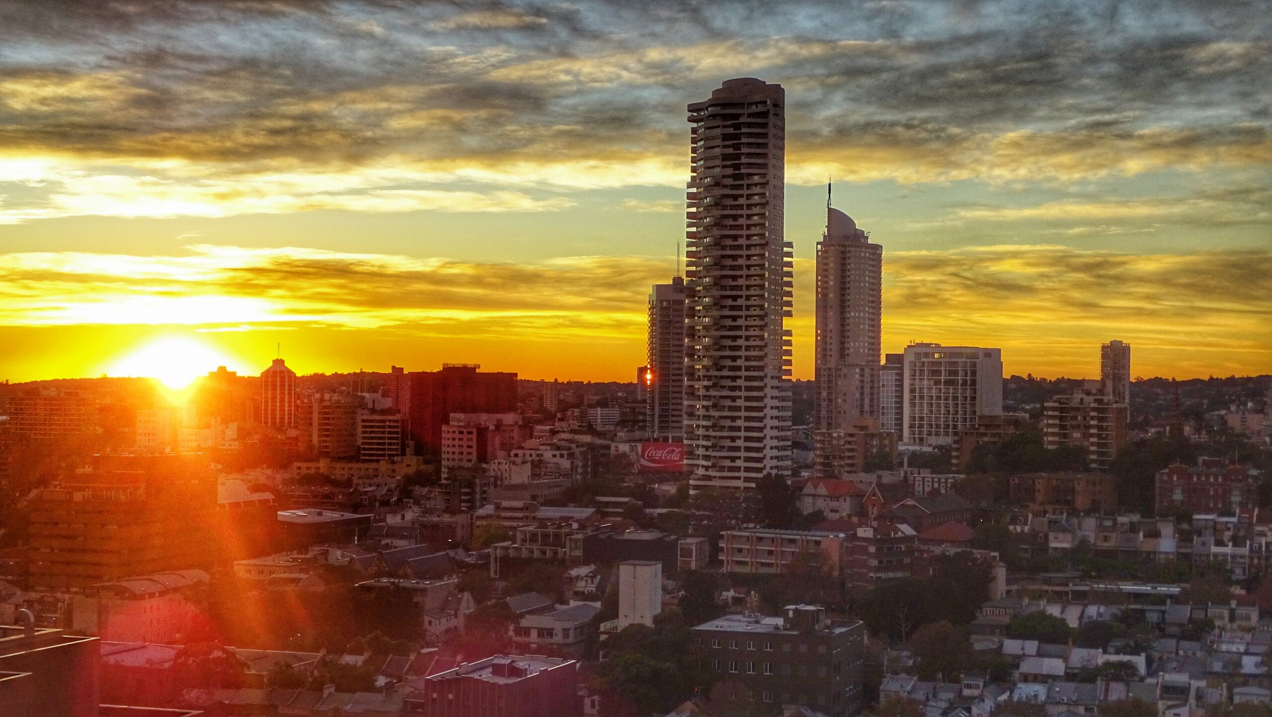 Lever de soleil sur la ville de Sydney