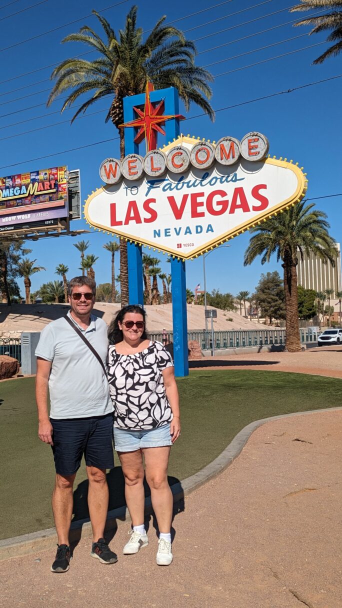 Photo devant le panneau "Welcome tu Fabulous Las Vegas"