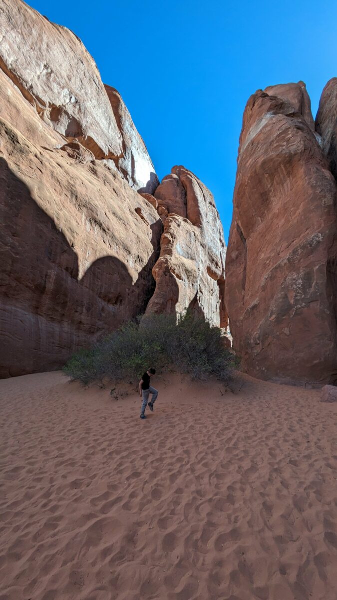 Passage de sable à Arches