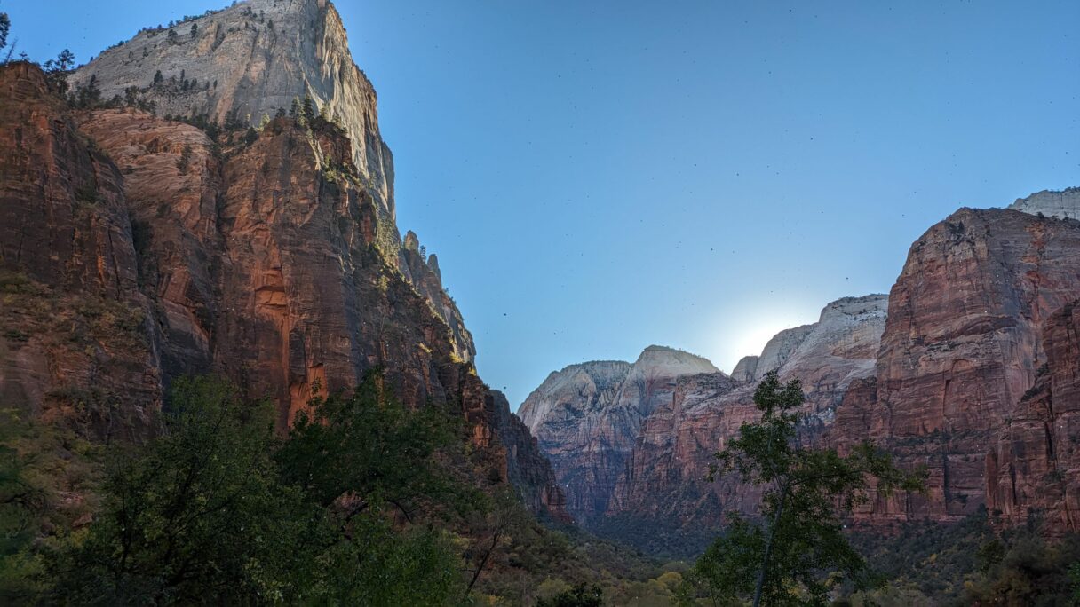 Soleil couchant sur Zion National Park