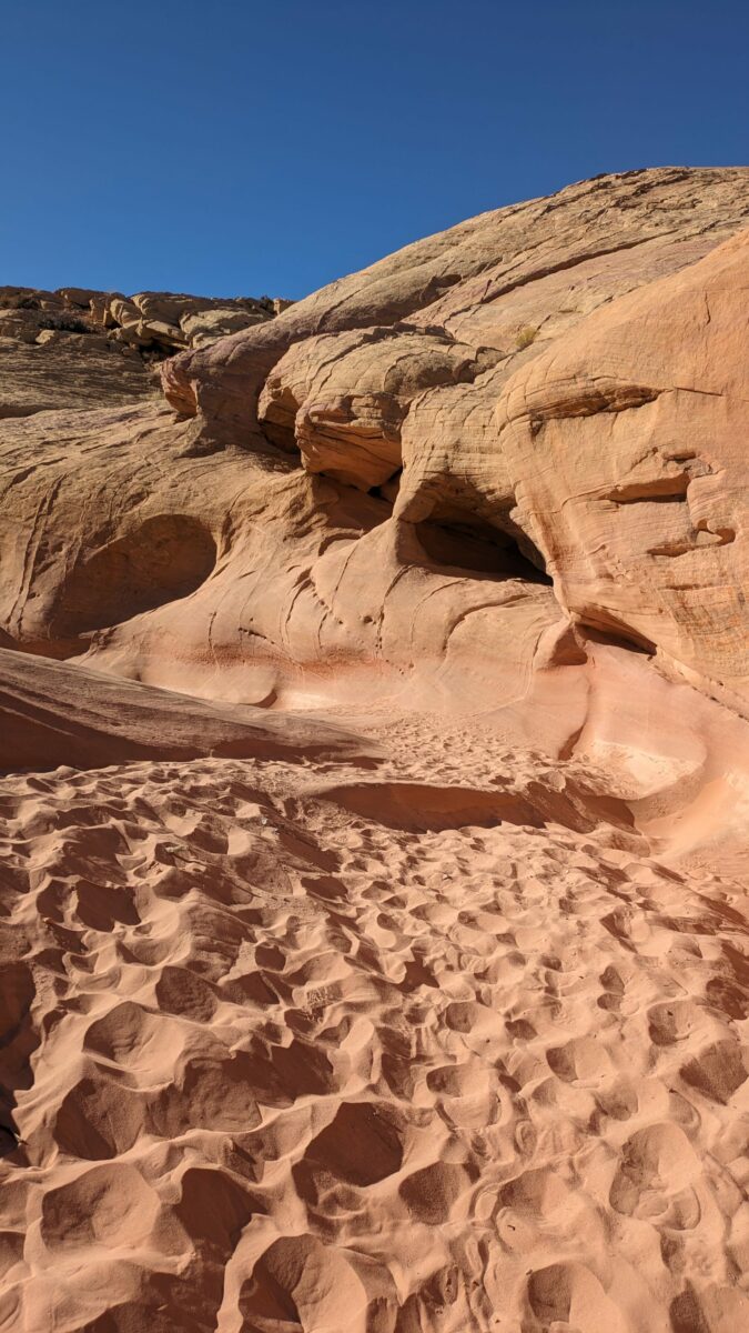 Passage dans le sable de Valley of Fire