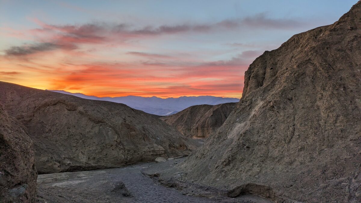 Coucher de soleil sur la Vallée de la Mort