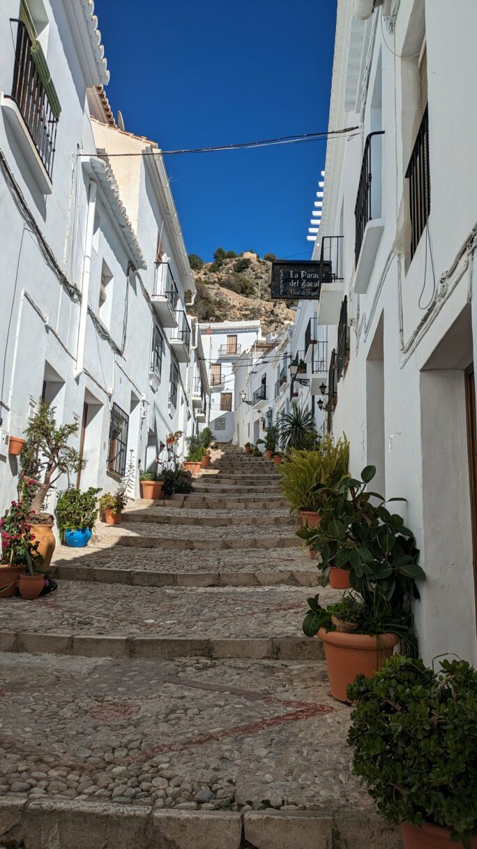 Ruelle pavée du village blanc de Frigiliana