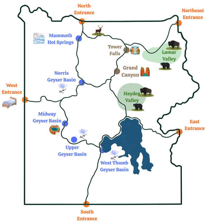 Carte de Yellowstone